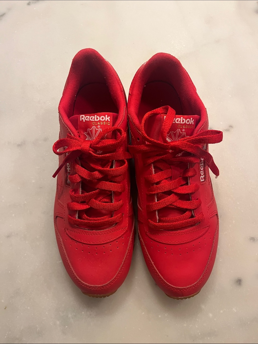 Reebok Classic Red Women's Lace-Up Sneakers